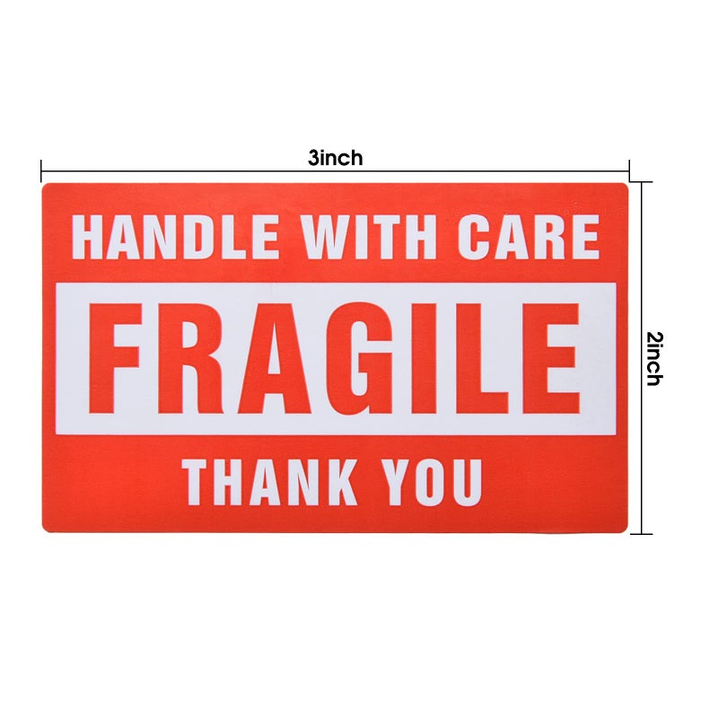 Pacific Mailer Fragile Stickers for Shipping 3in x 2in Handle with Care Fragile Stickers Shipping Labels Stickers Strong Ahesive for Moving (1 Rolls, 500 per Roll) - Image 2